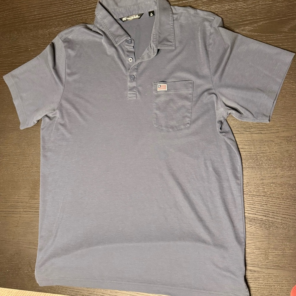 Travis Mathew Blue Grey Polo Shirt